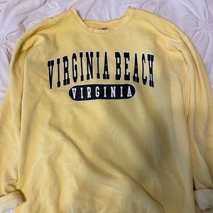 virginia beach comfort colors yellow sweatshirt size large